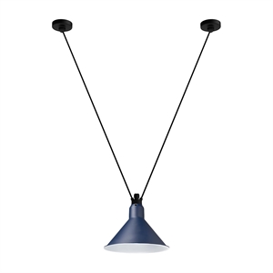 Lampe Gras N323 L Lampadario Conico Nero/Blu