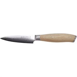 Coltello giapponese per erbe aromatiche Mareld Akio 9 cm in legno chiaro