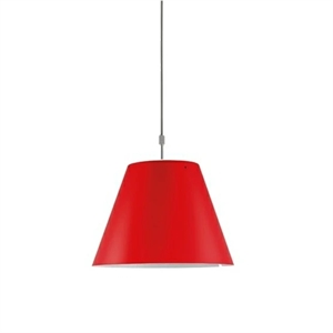 Luceplan Costanza Up/Down Lampadario Alluminio M. Paralume Rosso