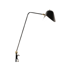 Lampada da Scrivania Serge Mouille Two Rotulas Agrafée Nero
