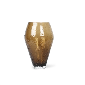 Vaso in Vetro Frantumato Della Collezione Ro , Grande, Marrone Seppia