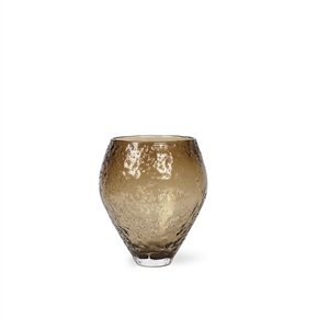 Vaso in Vetro Frantumato Della Collezione Ro, Medio, Marrone Seppia
