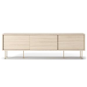 Mobile TV Decotique Vogue con Gambe 180 Rovere Pigmentato Bianco/ Ottone