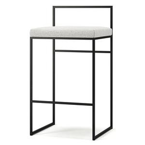 Sgabello da Bar Department con Schienale 80 cm Nero/Bianco Pacifico