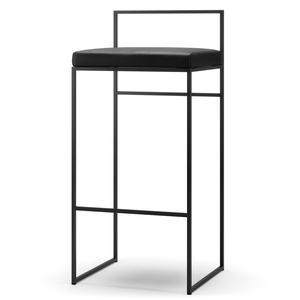 Sgabello da Bar Department con Schienale 90 cm Nero/ Pelle Nero