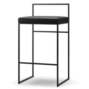 Sgabello da Bar Department con Schienale 80 cm Nero/ Pelle Nero