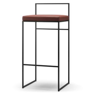 Sgabello da Bar Department con Schienale 90 cm in Pelle Nero/marrone