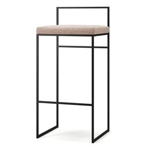 Sgabello da Bar Department con Schienale 90 cm Nero/ Rosa Pallido