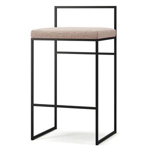 Sgabello da Bar Department con Schienale 80 cm Nero/ Rosa Pallido