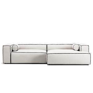 Divano A 3 Posti Decotique Grand Hue Chaise Longue Destra Steam/ Bianco/Grigio Grafite