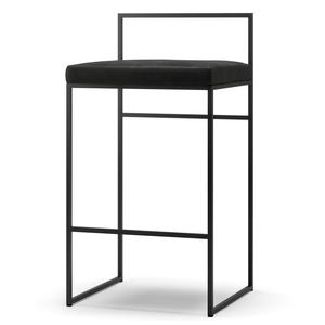 Sgabello da Bar Department con Schienale 80 cm Nero/ Velluto Nero
