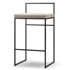 Sgabello da Bar Department con Schienale 80 cm Nero/ Beige