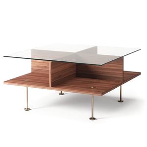 Tavolino Decotique Vogue 70x70 Noce/ Ottone