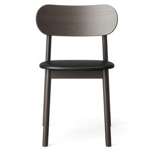 Sedia da pranzo Decotique Elephant in rovere scuro/pelle Nero