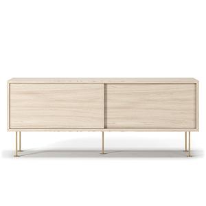 Mobile TV Decotique Vogue con gambe 136 rovere pigmentato bianco/ Ottone
