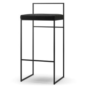 Sgabello da Bar Department con Schienale 90 cm Nero/ Velluto Nero