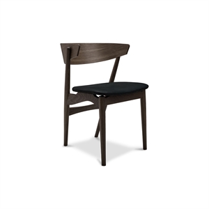 Sedia da pranzo Sibast Furniture No 7 in rovere oliato scuro e pelle Nero