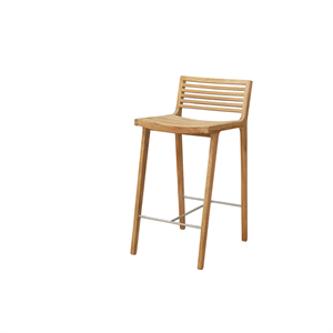 Sgabello da Bar Per Esterni RIB di Sibast Furniture in Teak