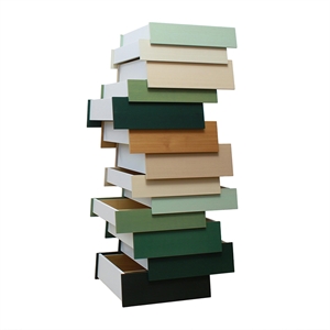 Comò Stack Established & Sons con 13 Cassetti Color Salvia