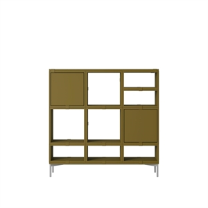 Muuto Stacked Hallway Shelf Configurazione 3 Marrone-Verde