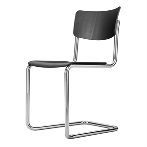 Sedia da pranzo Thonet S 43 ST Cromo/ Legno di faggio Nero