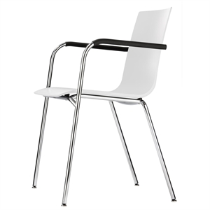 Sedia da Tavolo Thonet S 160 Cromo/ Bianco