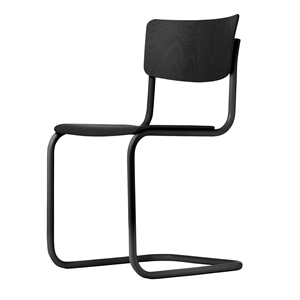 Sedia da pranzo cantilever Thonet S 43 Nero/ Faggio tinto Nero