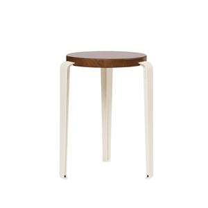 Sgabello TipToe LOU in rovere tinto/bianco crema