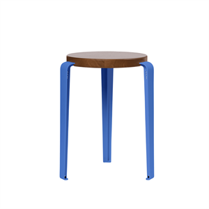Sgabello TipToe LOU in rovere tinto/blu azzurro