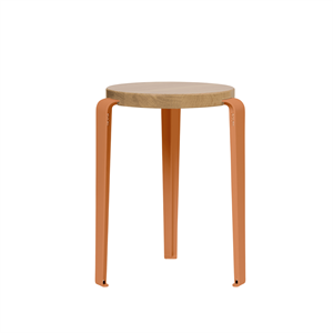 Sgabello TipToe LOU Rovere/Rosso Mandarino