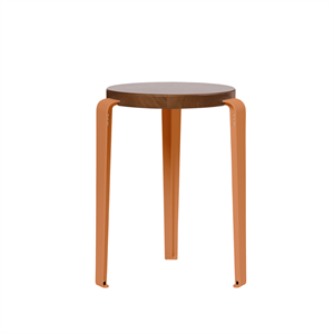 Sgabello TipToe LOU in Rovere Tinto/rosso Mandarino