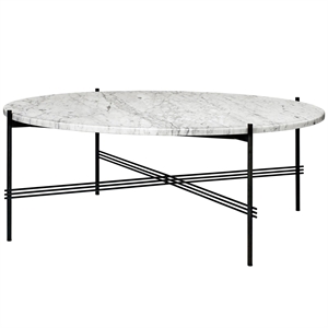 GUBI TS Tavolino Rotondo Ø105 Nero/ Marmo Bianco di Carrara