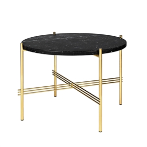 GUBI TS Tavolino Rotondo Ø55 Ottone/ Marmo Nero Marquina