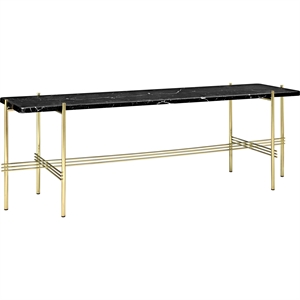 GUBI TS Consolle H40 cm con 1 Ripiano Ottone/ Marmo Nero Marquina