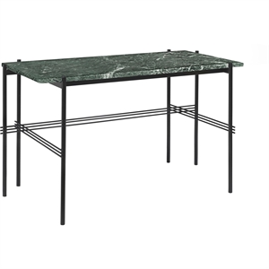 Scrivania GUBI TS 120 x 60 cm con Base Nero e Piano in Marmo Verde Guatemala