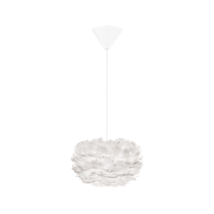Eos Micro Lampadario con Rosone Conico Bianco