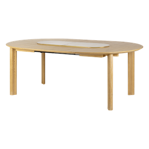 Tavolo da pranzo Umage Comfort Circle Smooth con prolunga in rovere/ Bianco/ Ottone