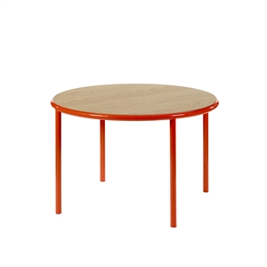 Tavolo da Pranzo in Legno Valerie Objects Ø120 Rosso/ Rovere