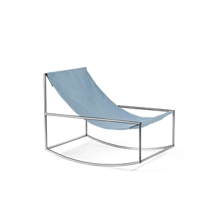 Poltrona a dondolo Valerie Object in acciaio inox/ Blu Chiaro
