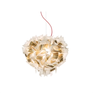 SLAMP Veli Aurea Lampadario Grande Bianco/Oro Con Cavo Rosso