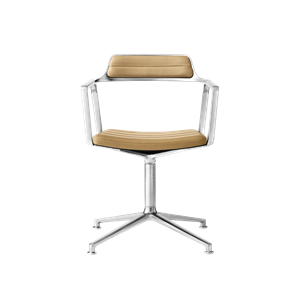 Sedia Girevole Vipp 452 Cammello/Pelle