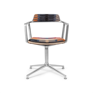 Vipp 452 Sedia Girevole Girevole Guesthouse Edition Todos Santos Messico Tessuto Jacquard/ Alluminio