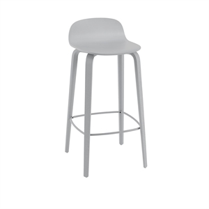 Muuto Visu Sgabello Bar con Base in Legno Grigio H88,5