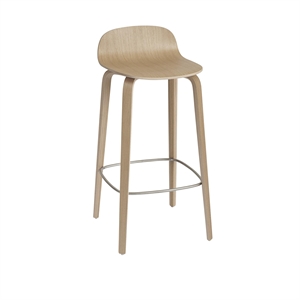 Sgabello da Bar Muuto Visu con Base in Legno Rovere H88,5