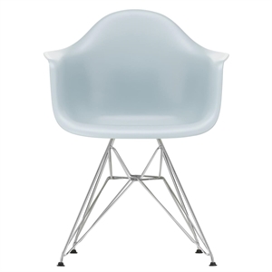 Sedia da Pranzo Vitra Eames Plastic DAR RE Grigio Ghiaccio/Cromo