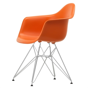 Sedia da Pranzo Vitra Eames Plastic DAR RE Rusty Arancione/ Cromo