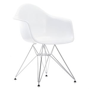 Sedia da Pranzo Vitra Eames Plastic DAR Bianco/ Cromo