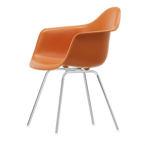 Sedia da Pranzo Vitra Eames DAX in Plastica con Braccioli Arancione Ruggine