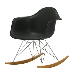 Poltrona Vitra Eames Plastic RAR Nero profondo/Acero Dorato