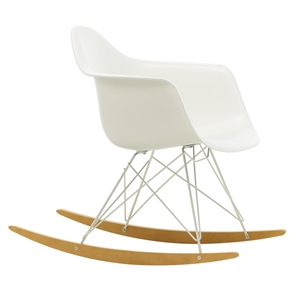 Poltrona Vitra Eames Plastic RAR Bianco/ Acero Dorato